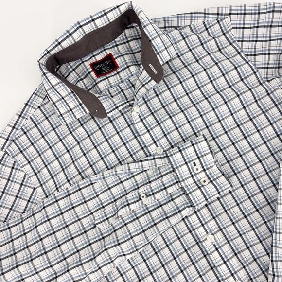 UNTUCKit Shirt Men's Small Blue Plaid Button Up Slim‎ Fit Preppy Casual Men - Picture 1 of 10